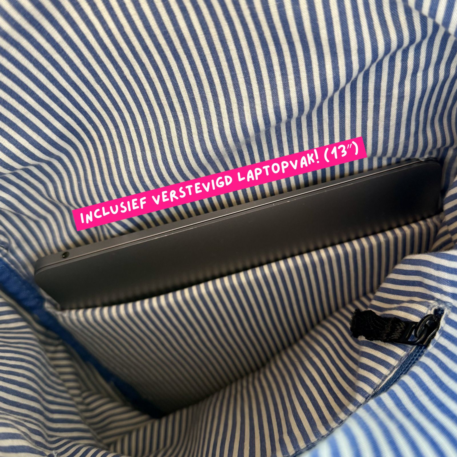 berg & maan - Medium rugtas van duurzaam katoen - Laptopvak